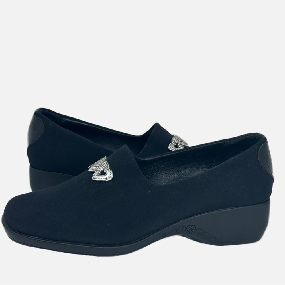 Brighton Brandy Slip on Raised Heel Shoe - BLACK